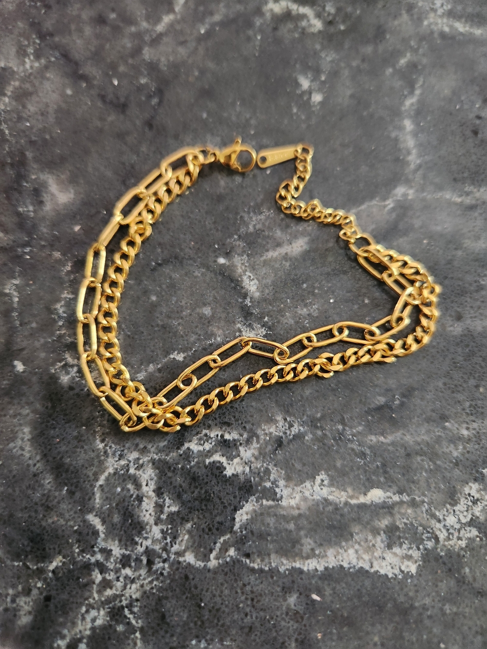 Gold Multi-Chain Women's Bracelet - Elegant Layered Link Design